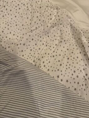 Carter's White and Gray Star & Stripe Crib Fitted Sheets